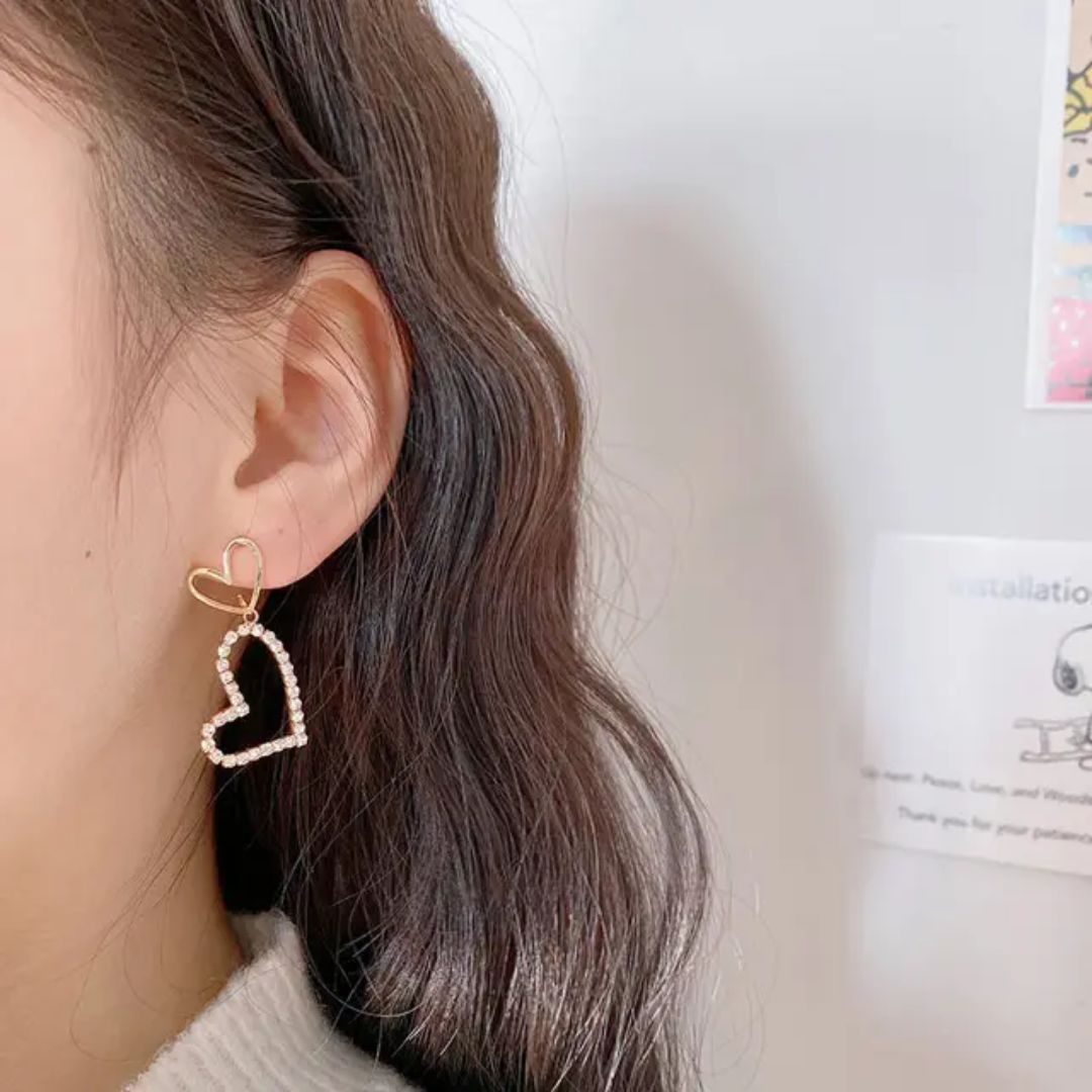 Bling Bloger Heart Earrings