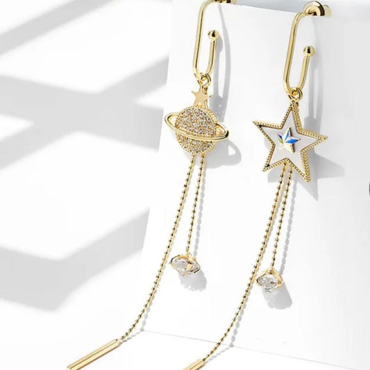 Aim For The Star Chain Earrings