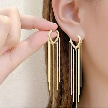 As Pretty As golden Long Chain Earrings