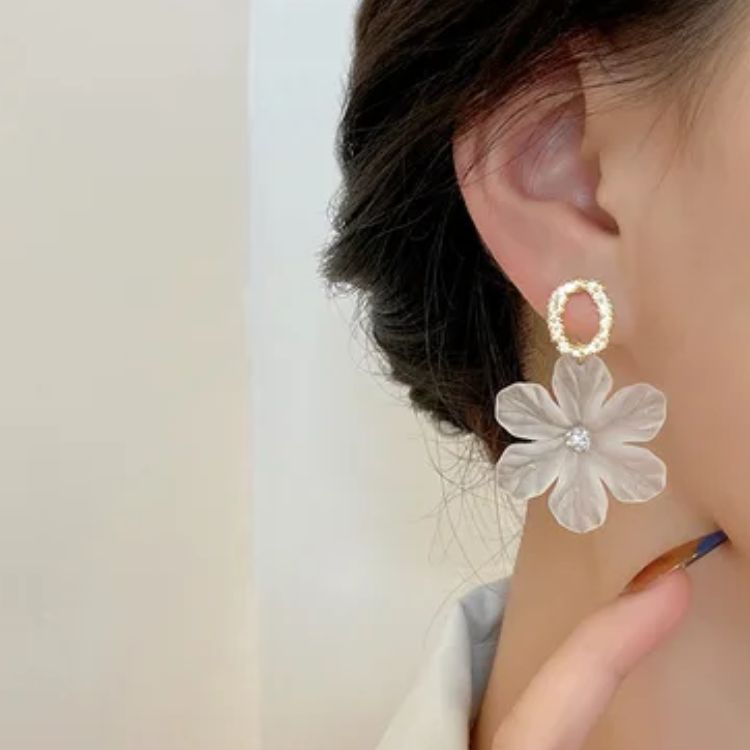 Cozy Crystal Flower Earrings