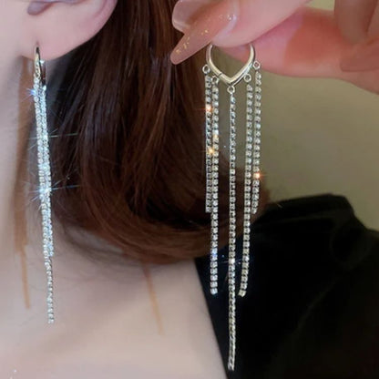 As Pretty As White Long Chain Earrings