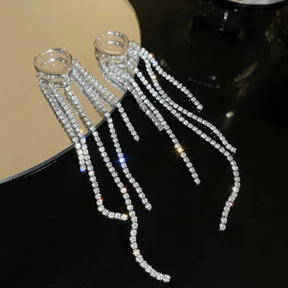 As Pretty As White Long Chain Earrings