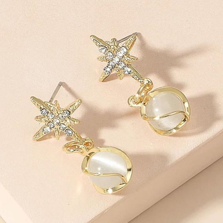 Cozy Crystal Star Earrings