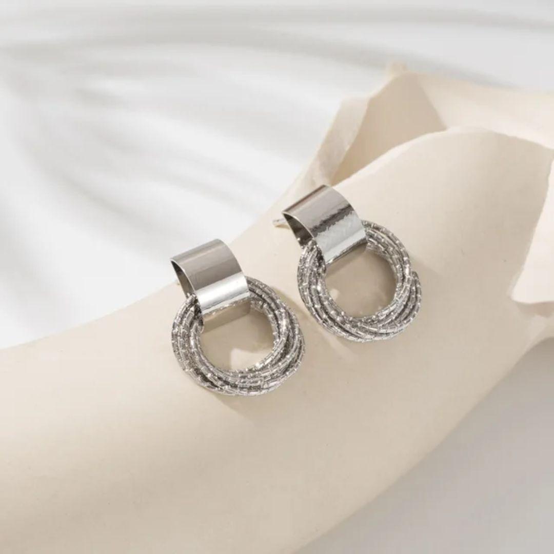 Give It A shot Earrings ( Silver )