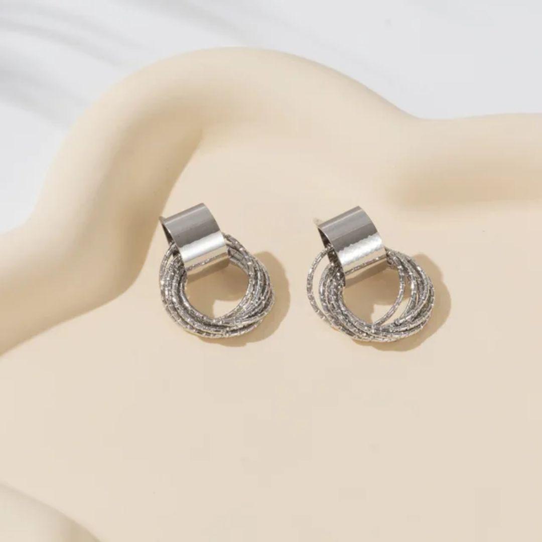 Give It A shot Earrings ( Silver )