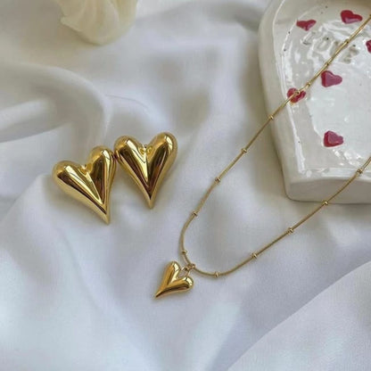 Combo of Heart Earrings and Neckpiece