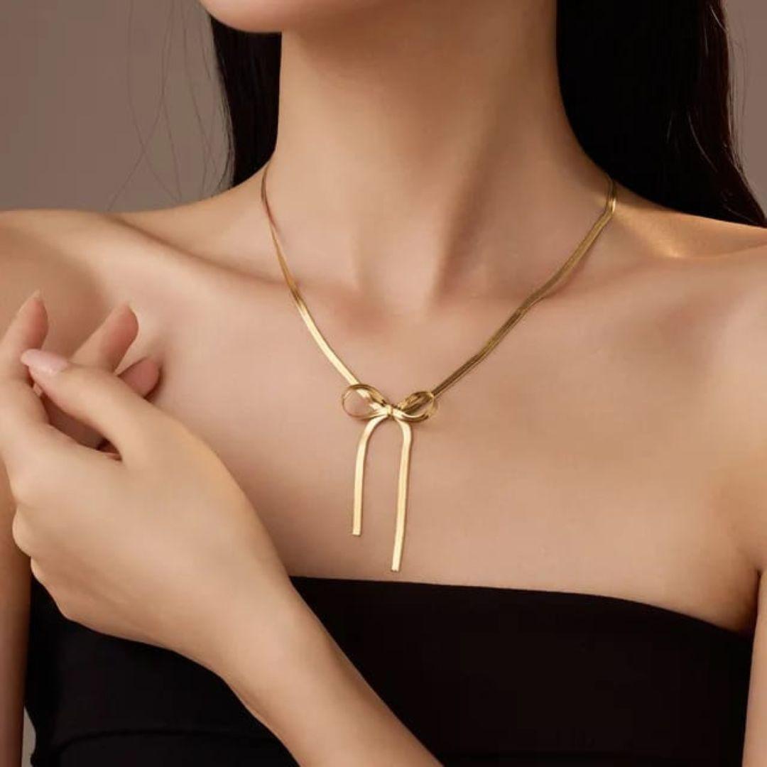 Golden Bow Neckpiece