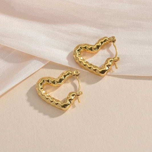 Golden Hoop Huggies Earrings