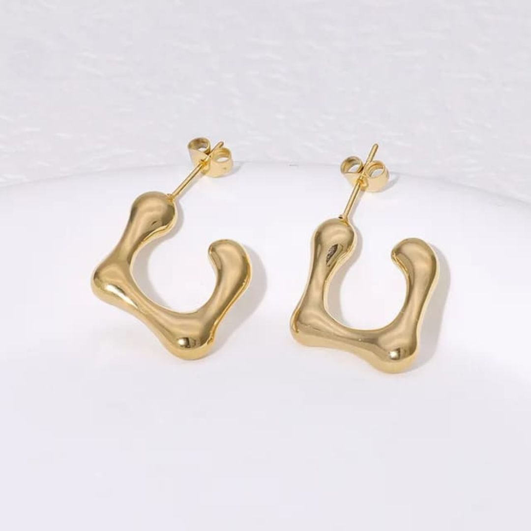 Golden Hoop Huggies Earring