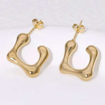 Golden Hoop Huggies Earring