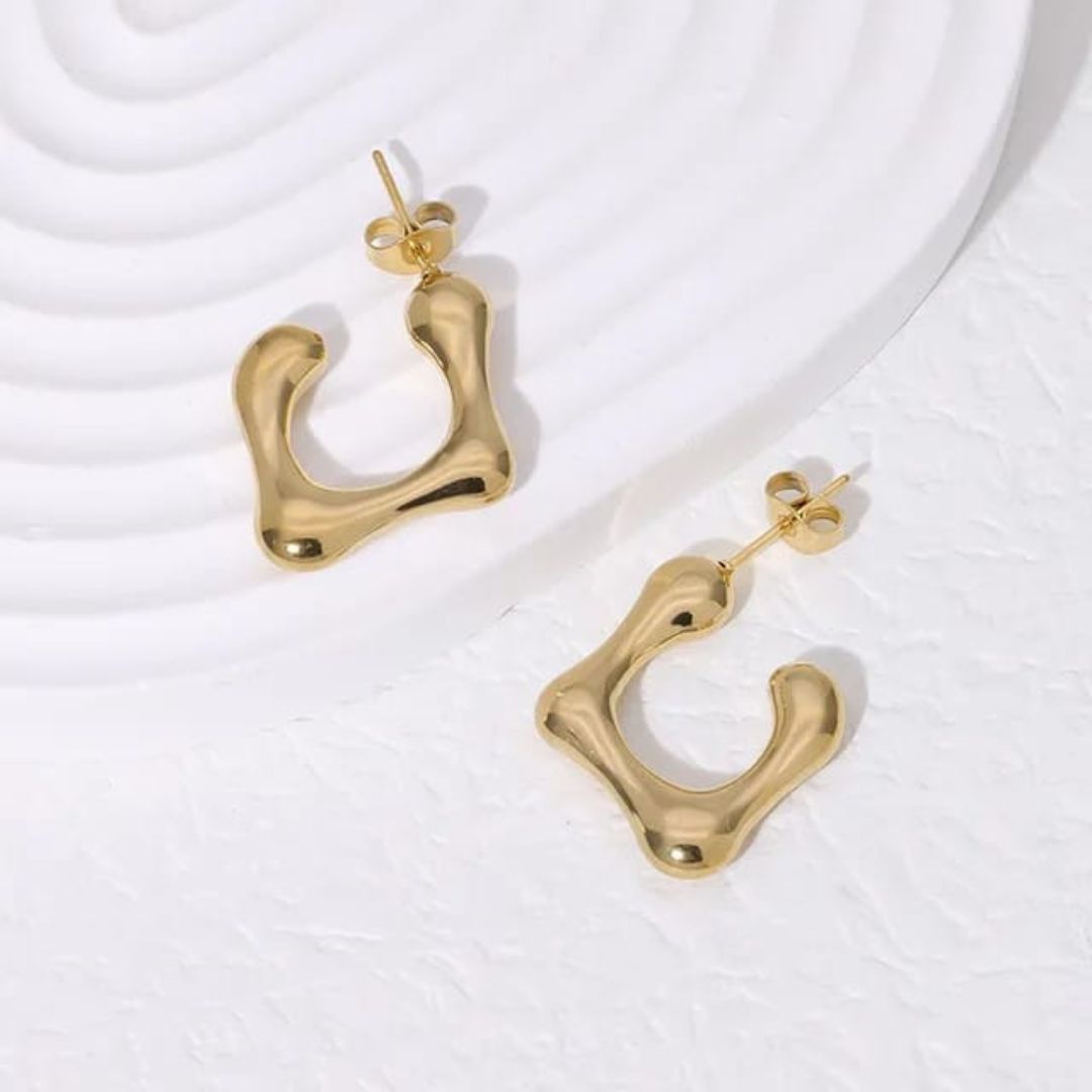 Golden Hoop Huggies Earring