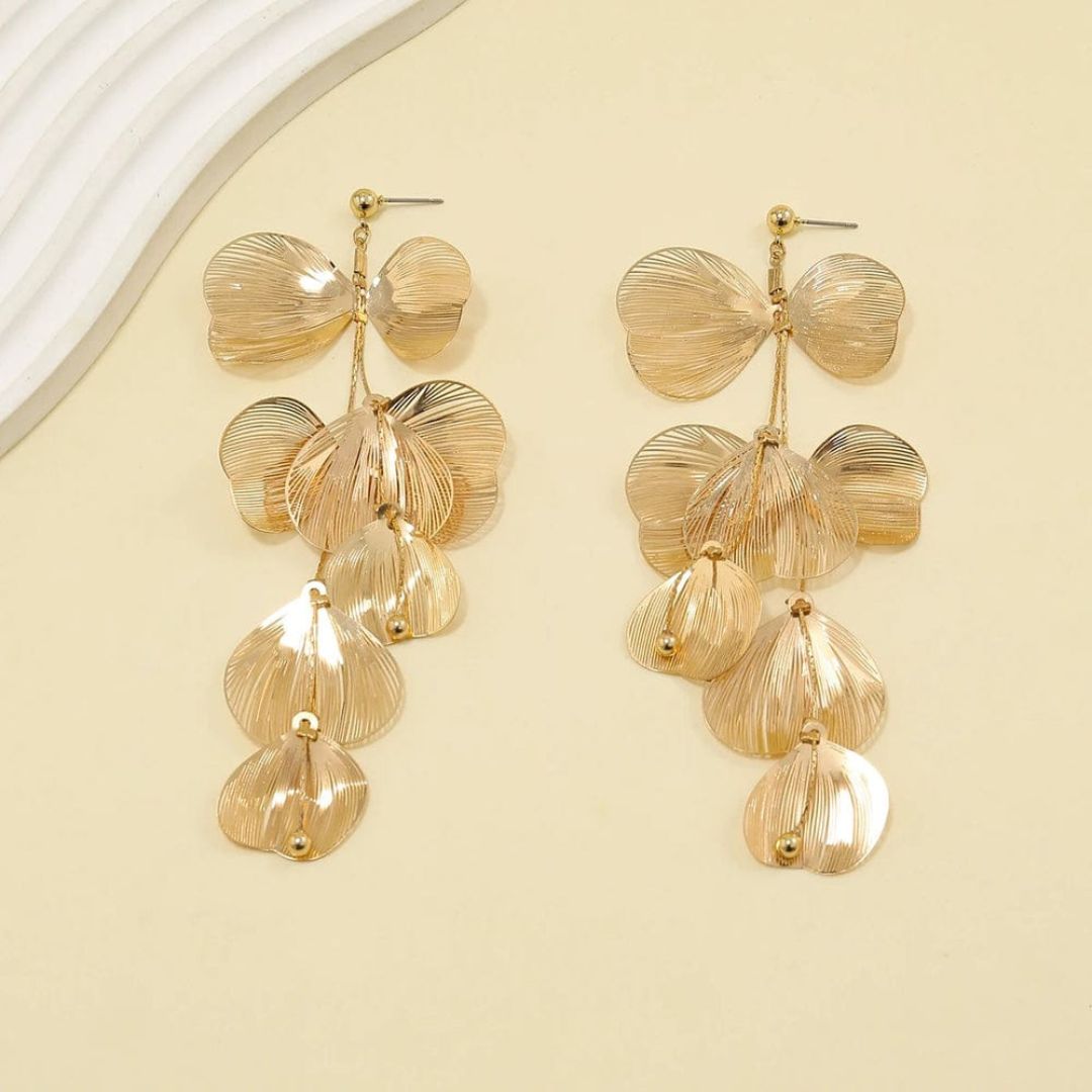 Golden Statement leaf Earrings and Neckpiece