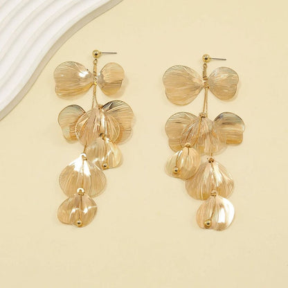 Golden Statement leaf Earrings