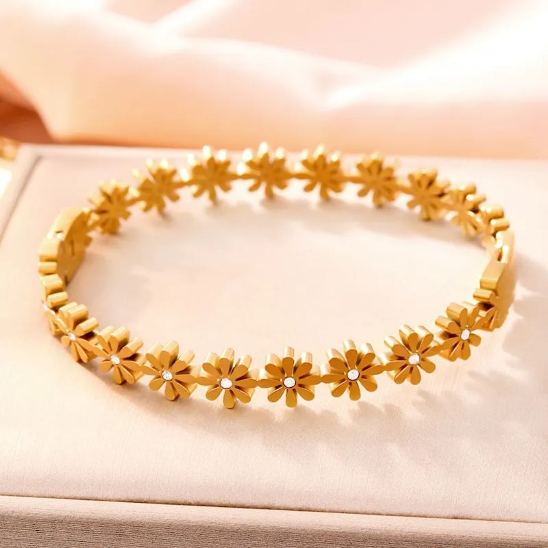 Floral Link Bracelet (Size 2.4)