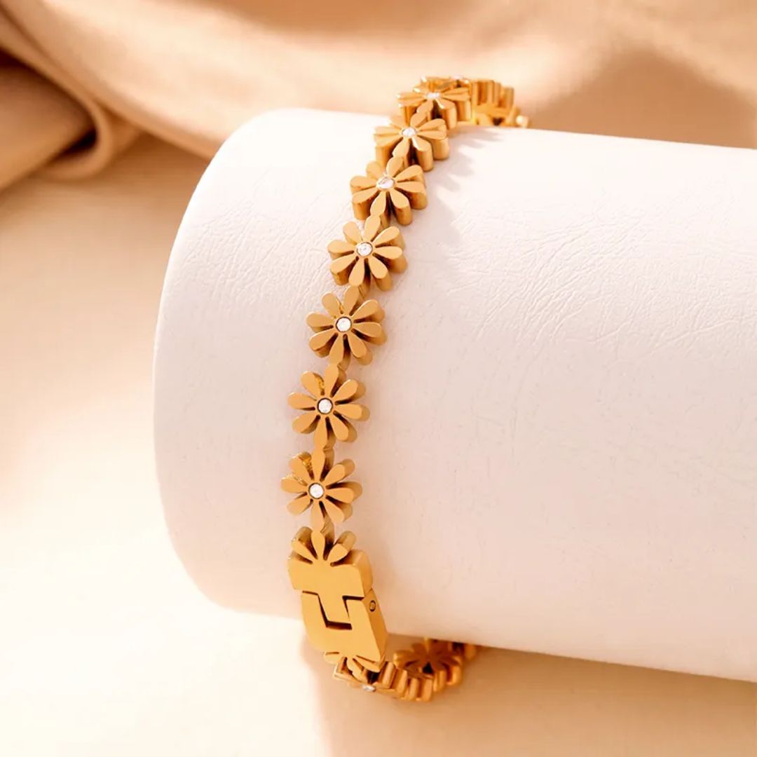 Floral Link Bracelet (Size 2.4)
