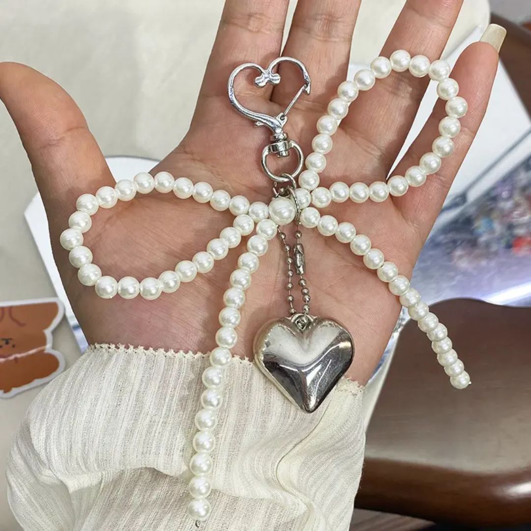 Elegant Pearl Bowknot  Bag Charm