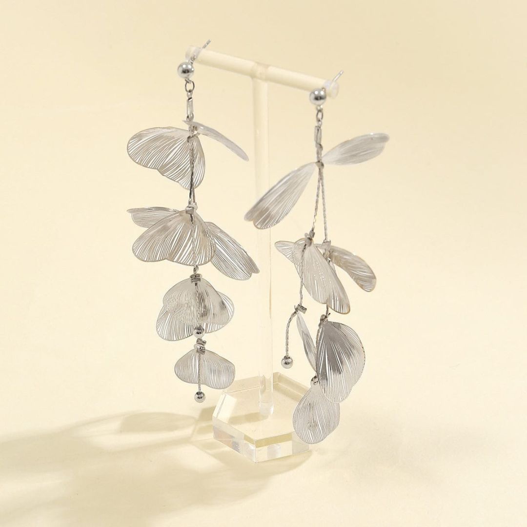 Silver Statement leaf Earrings