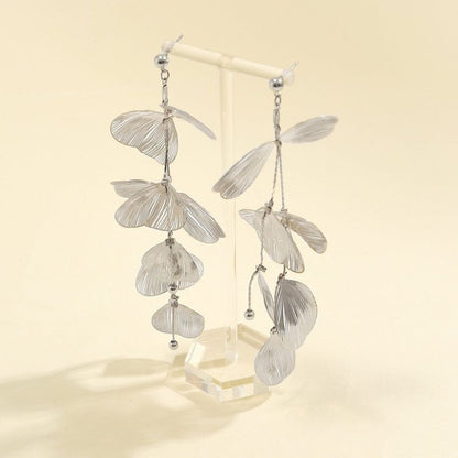 Silver Statement leaf Earrings and Neckpiece