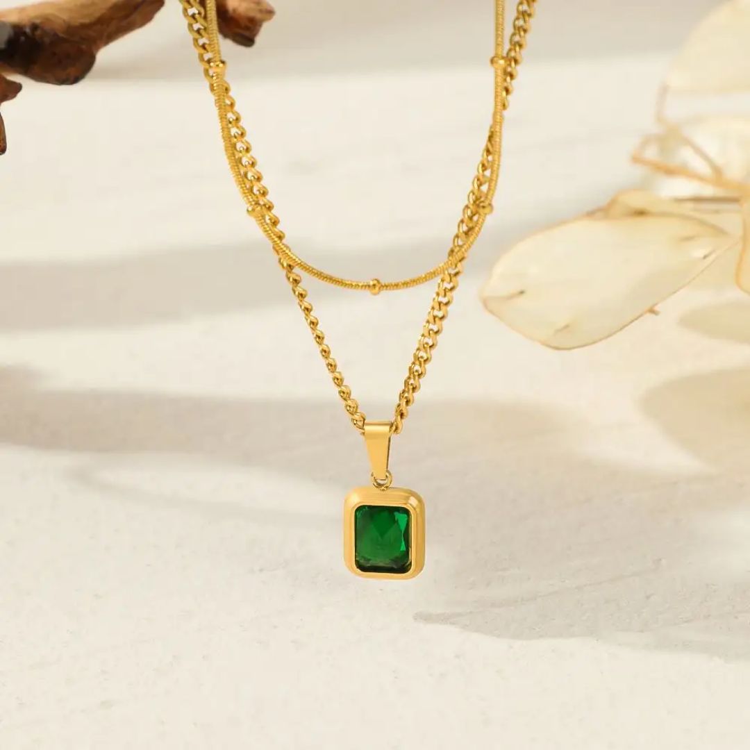 Emerald Cubic Zirconia Necklace