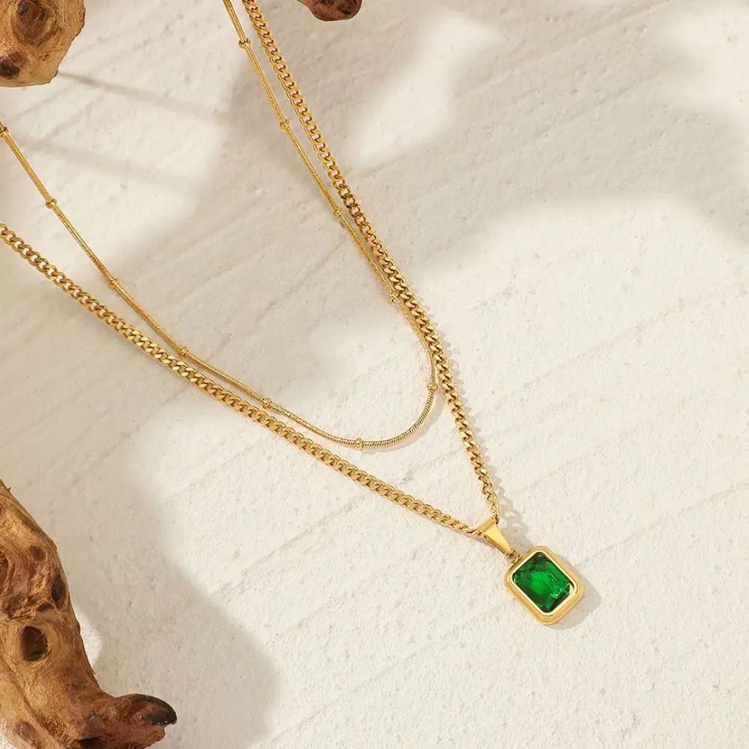 Emerald Cubic Zirconia Necklace