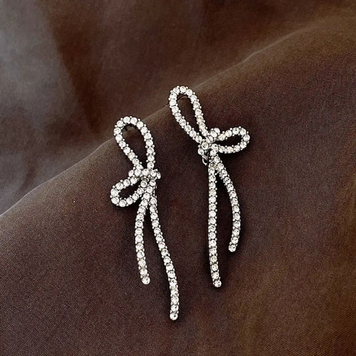 Dazzling Bow Drop Earrings