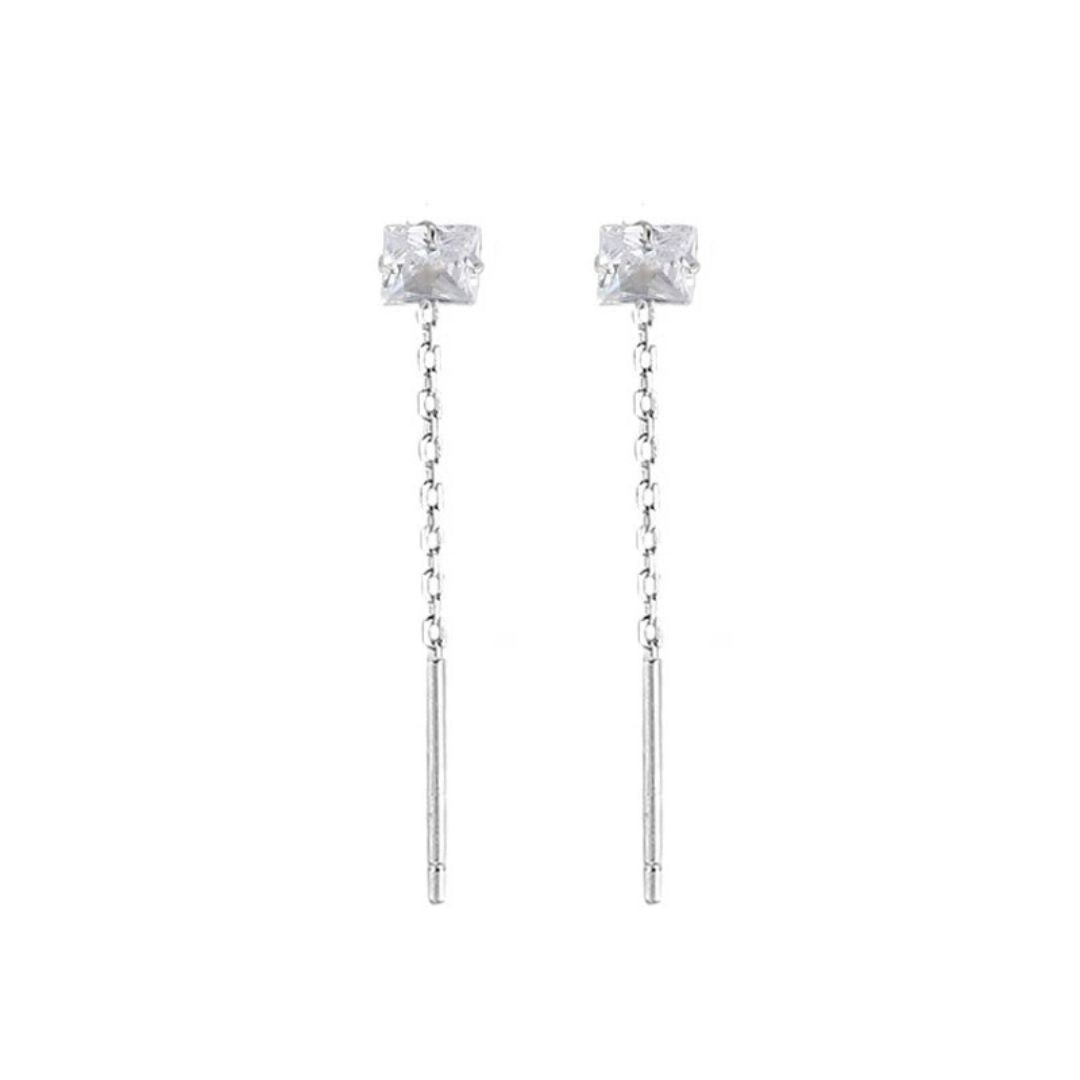 Silver Dangle Chain Earrings