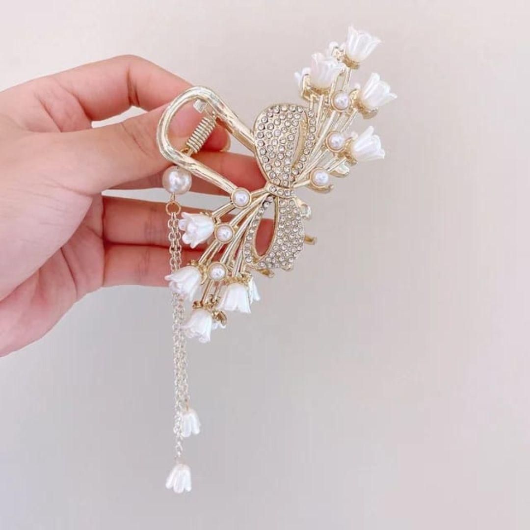 Rhinestone Bow Hair claw