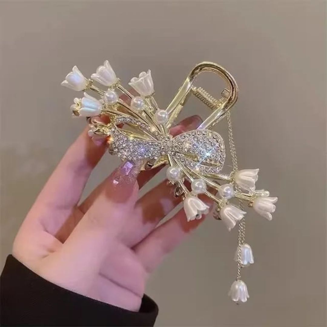 Rhinestone Bow Hair claw