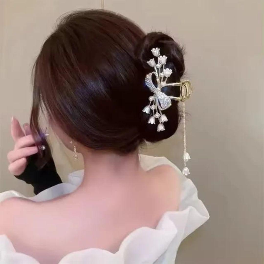 Rhinestone Bow Hair claw