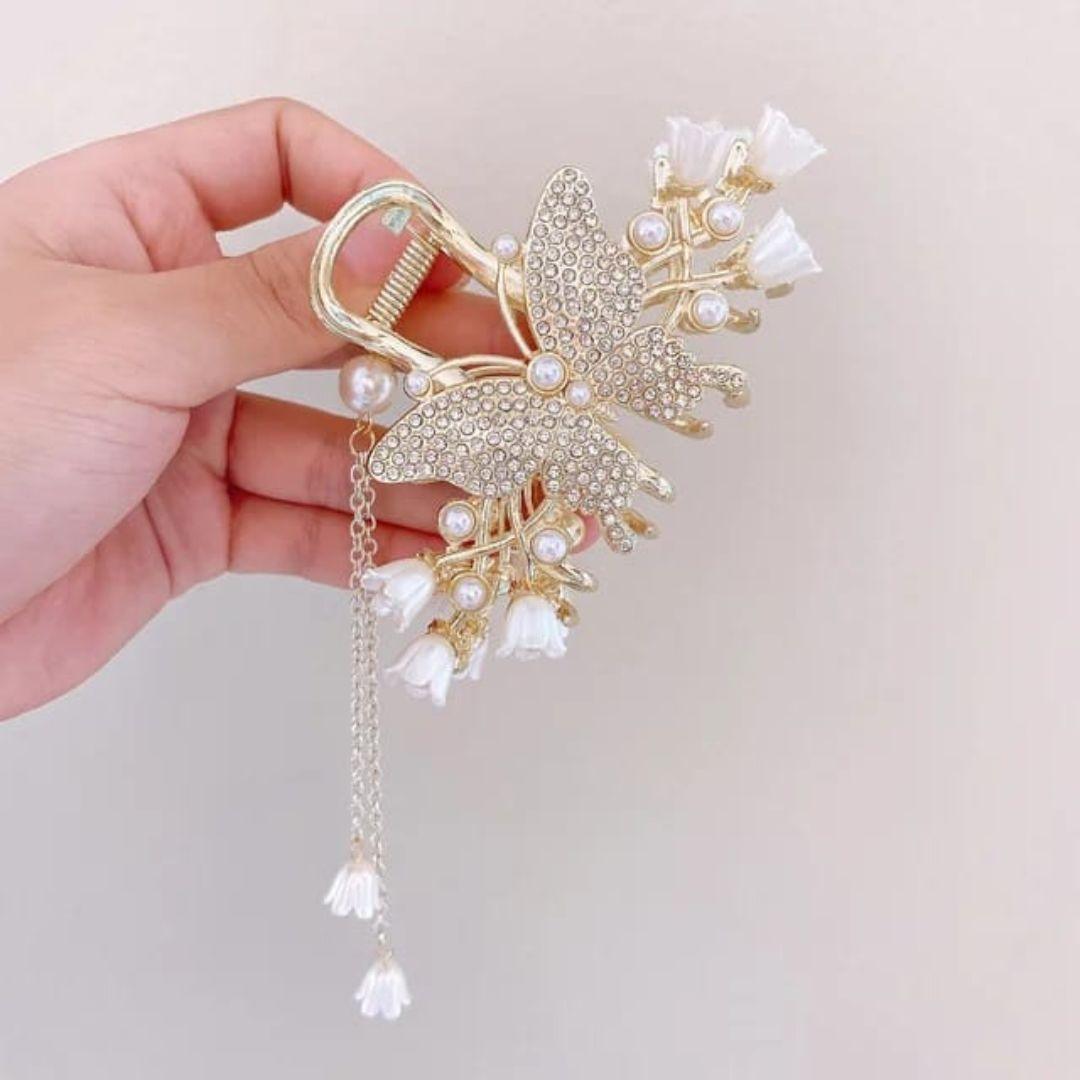 Rhinestone Butterfly Hair claw