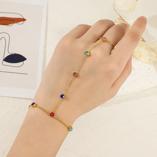 Colorful Zircon Ring Bracelet