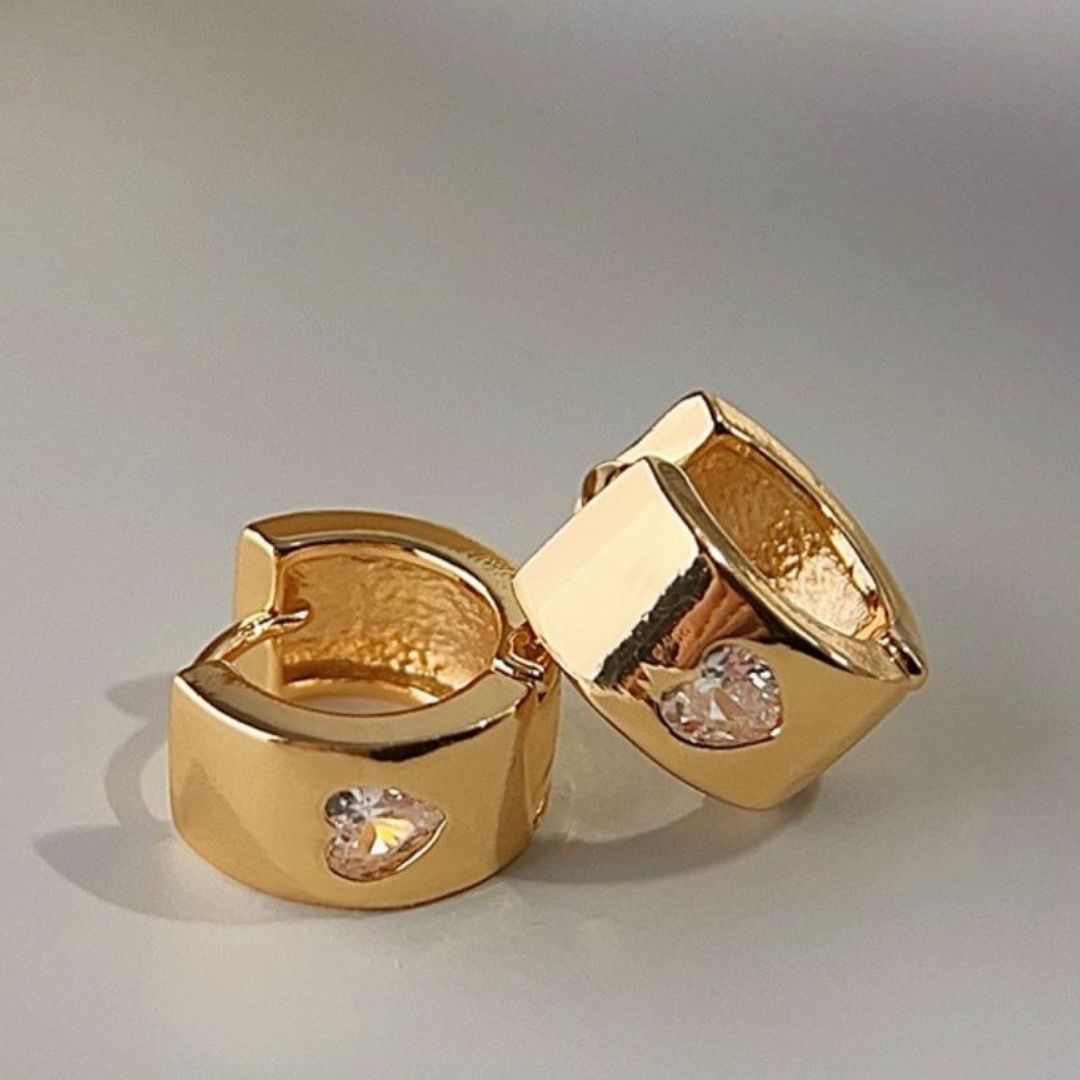 Glimmering Gold Huggies Earrings