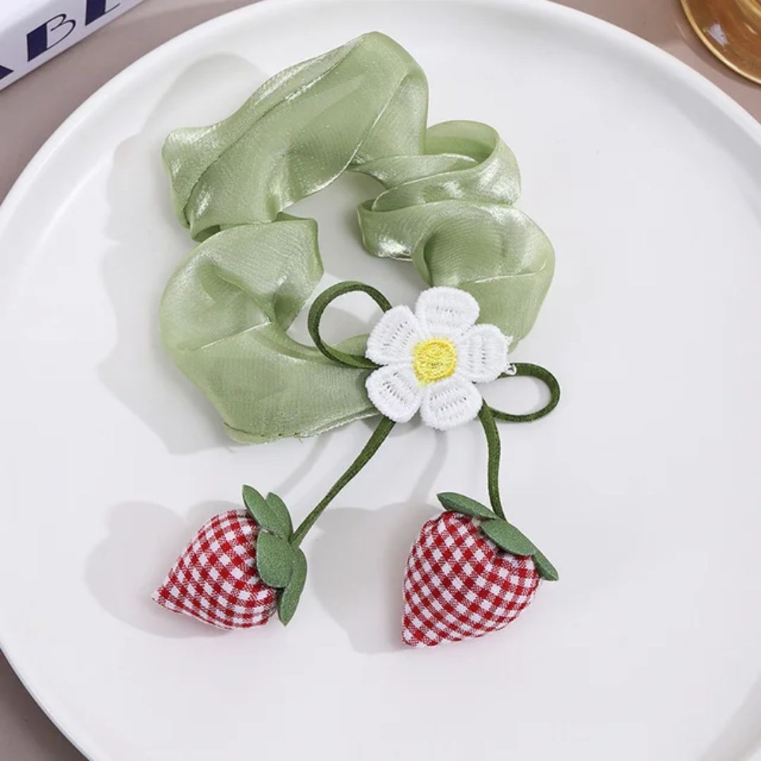 Strawberry Bloom Scrunchie