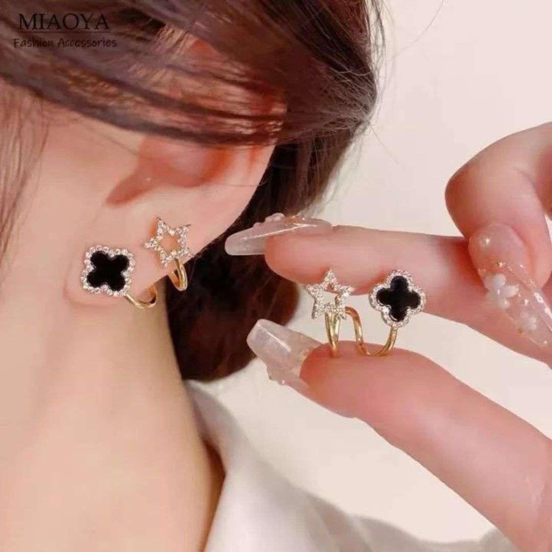 Starlight Clover Earrings & Necklace Set