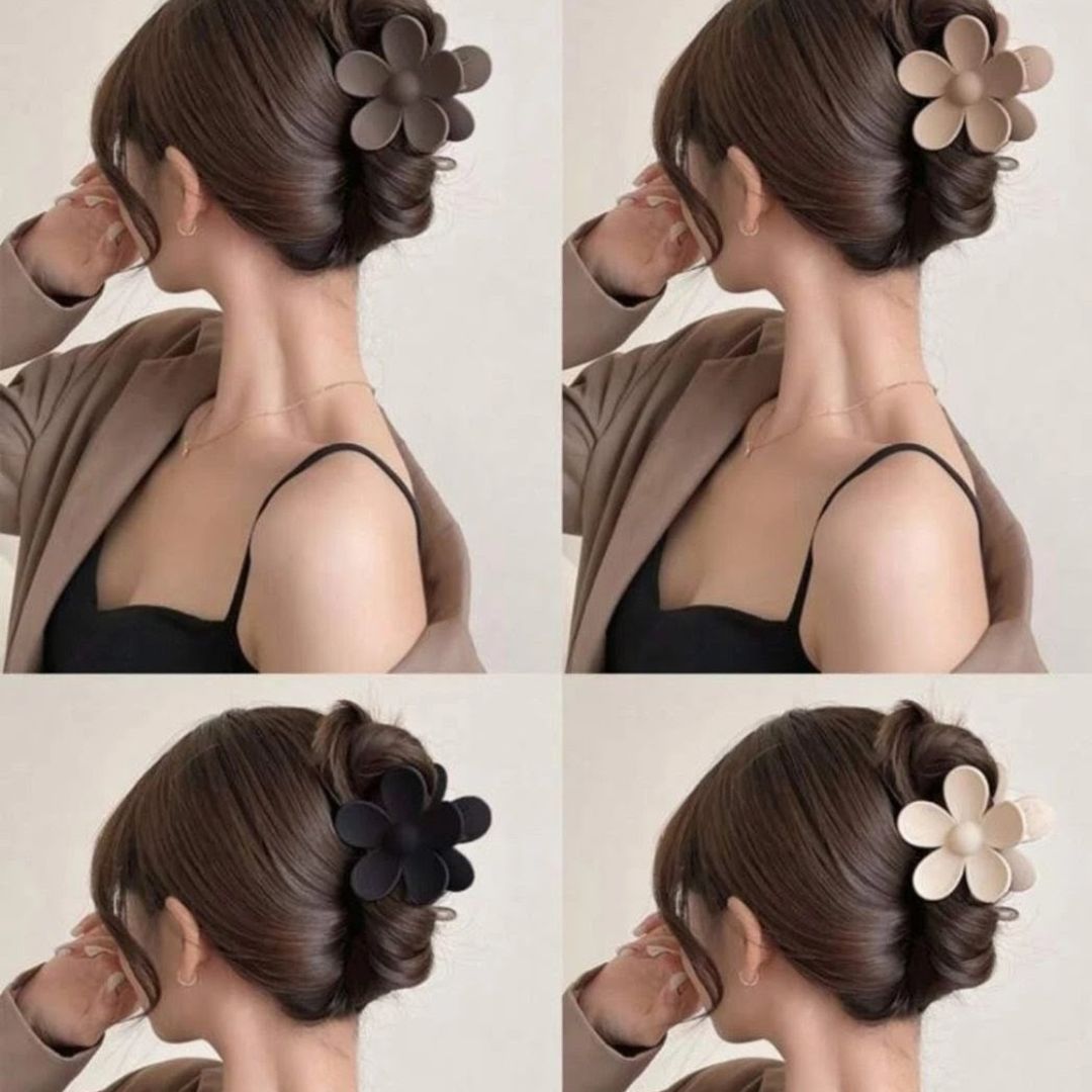 Matte Flower Claw Clips