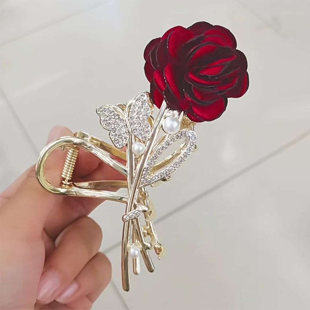 Flower Rhinestone Claw