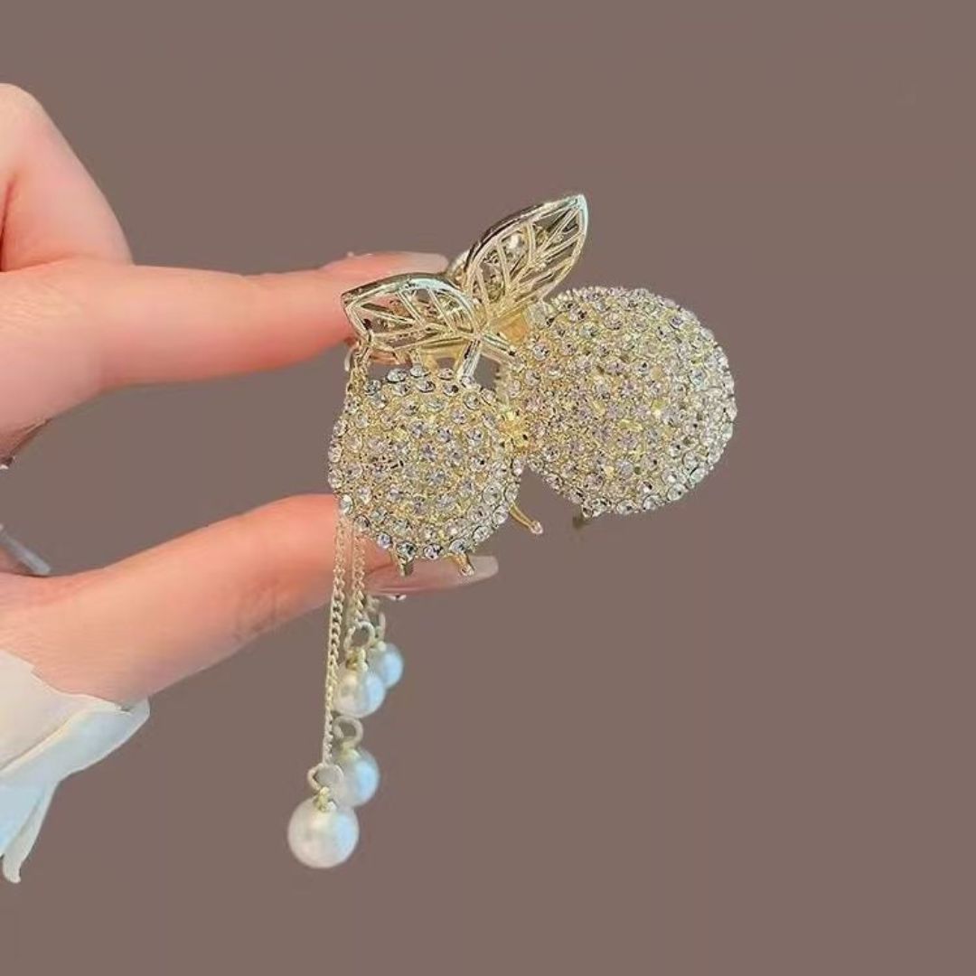 Pearl Butterfly Tassel Hair Clip