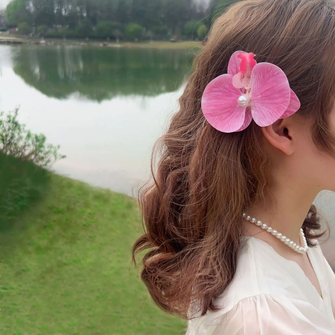 Pink Orchid Hair Clip