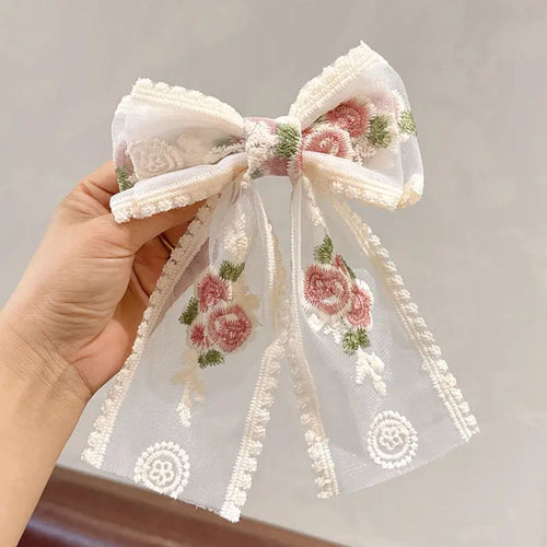Oversized Floral Bow Clip (Pack of 1)