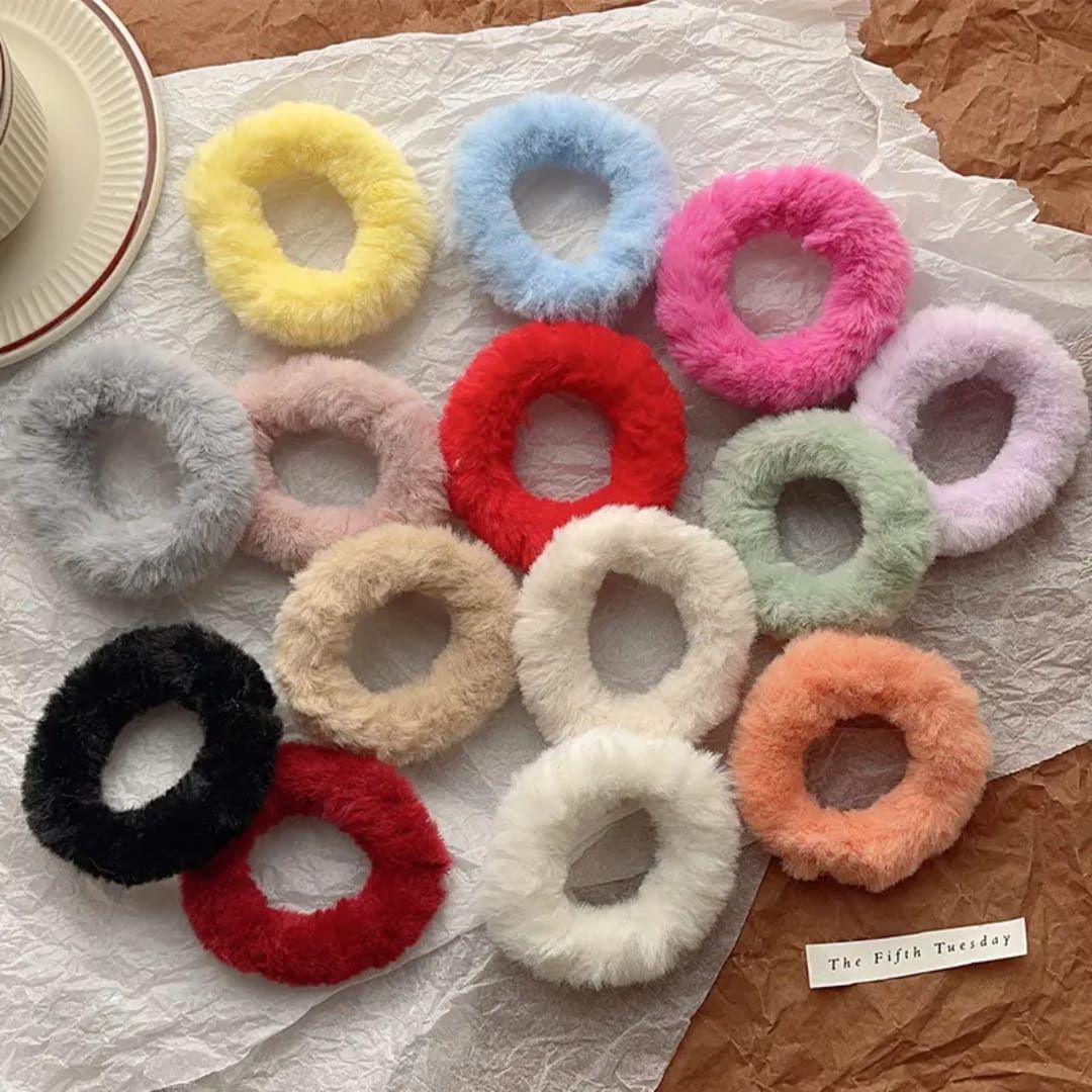 Fuzzy Bobble Hair Ties (pack of 3)