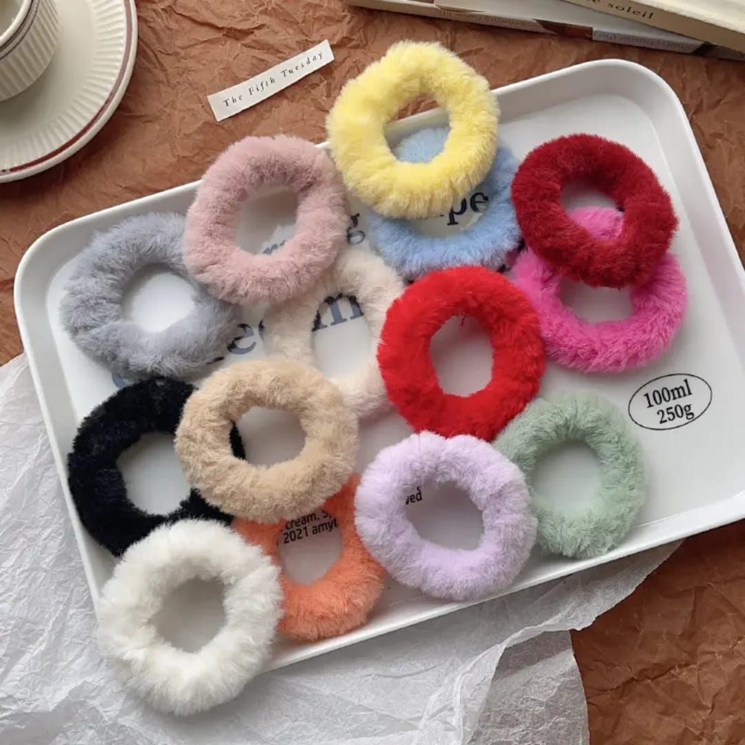 Fuzzy Bobble Hair Ties (pack of 3)