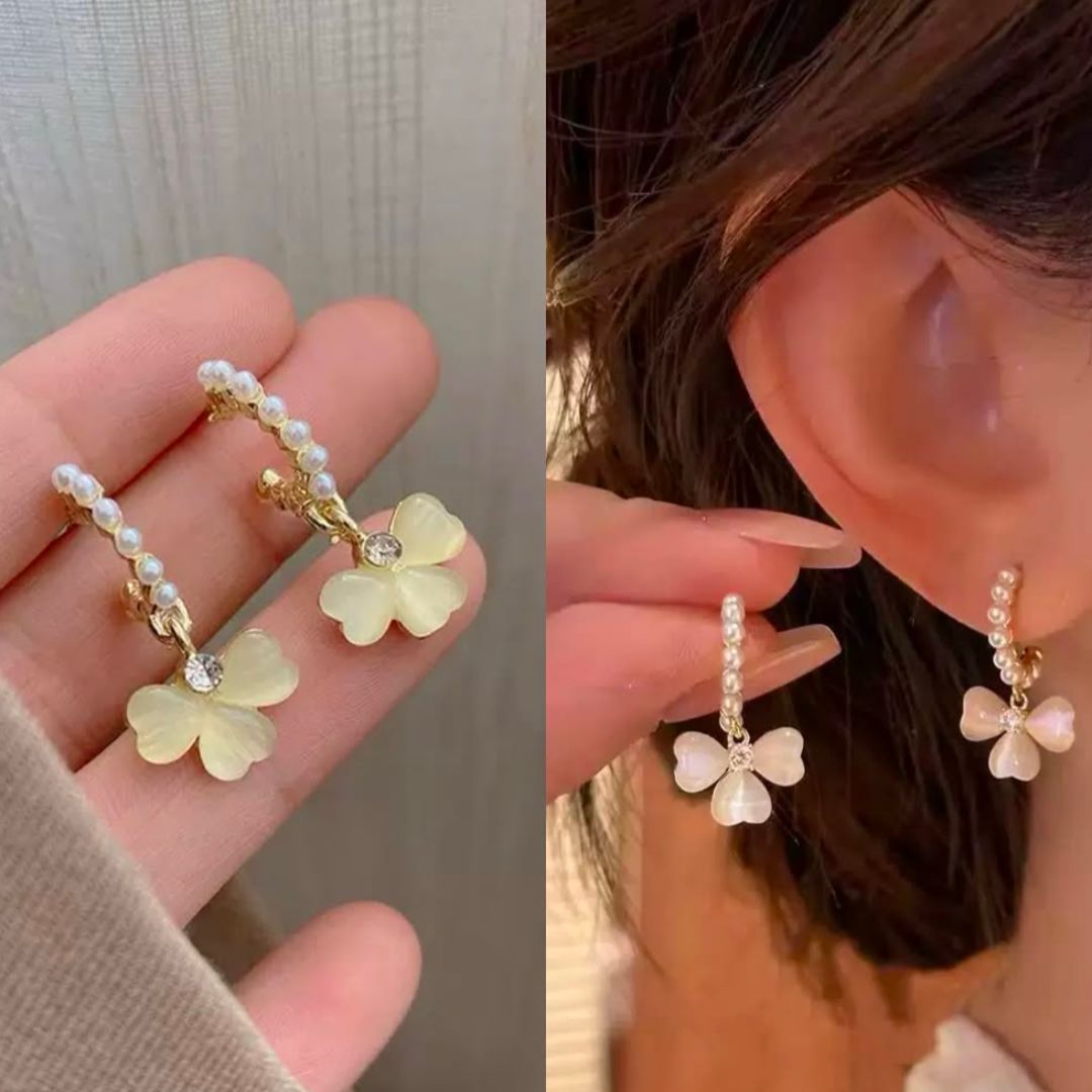 Shining Flower & Pearl Earring