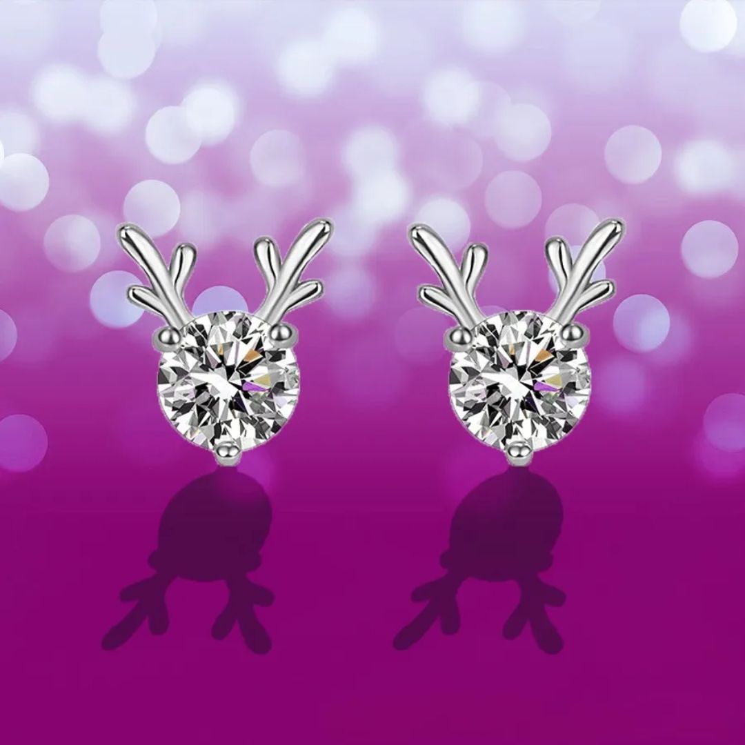 Crystal Reindeer Studs Earrings