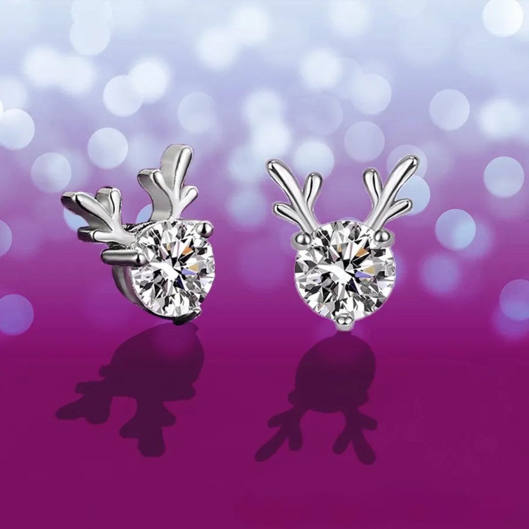 Crystal Reindeer Studs Earrings