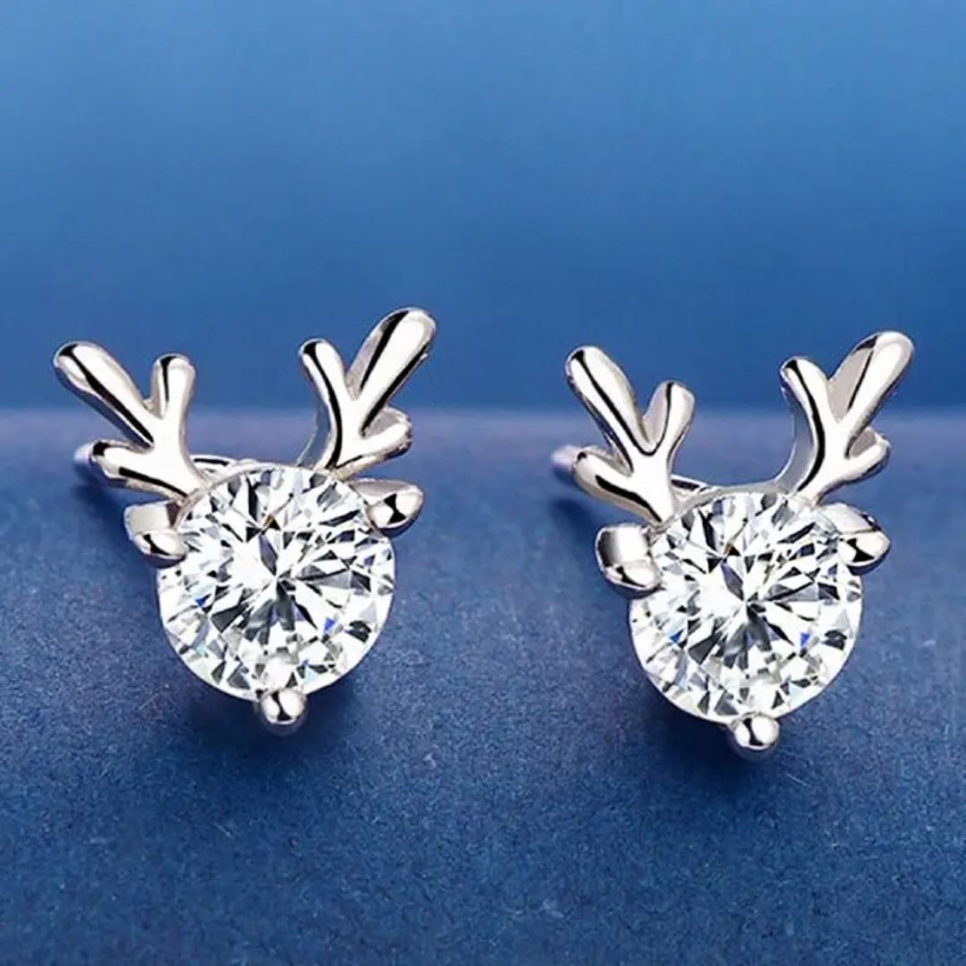 Crystal Reindeer Studs Earrings