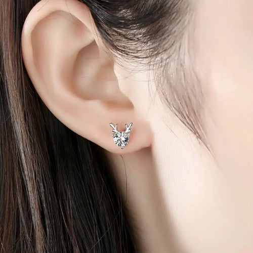 Crystal Reindeer Studs Earrings