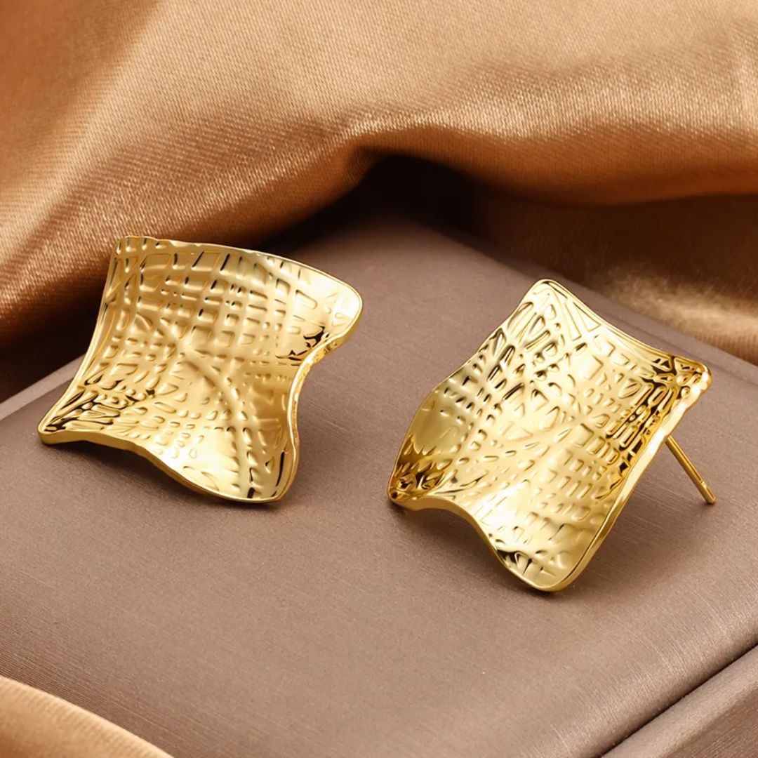 Gilded Wave Studs Earrings
