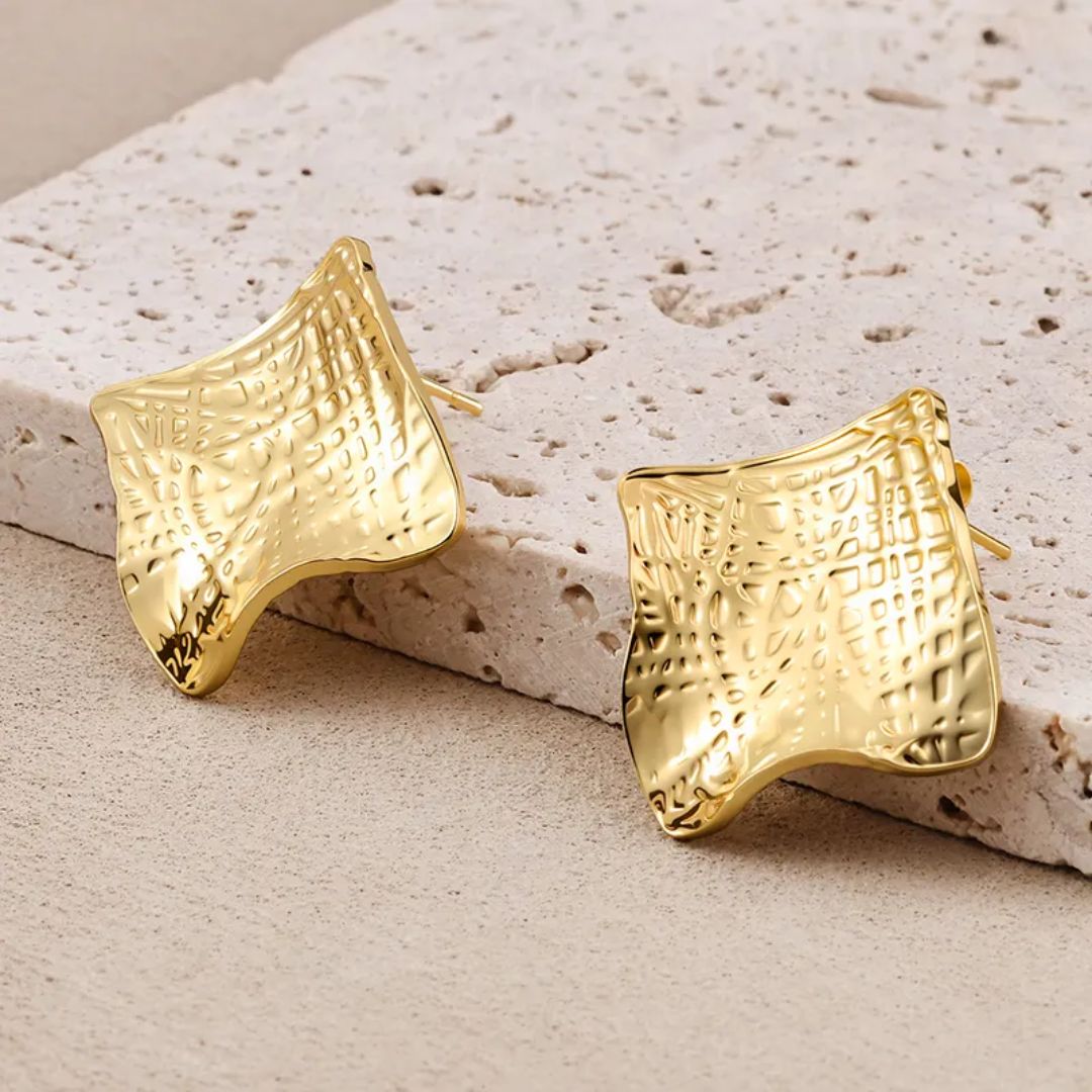 Gilded Wave Studs Earrings