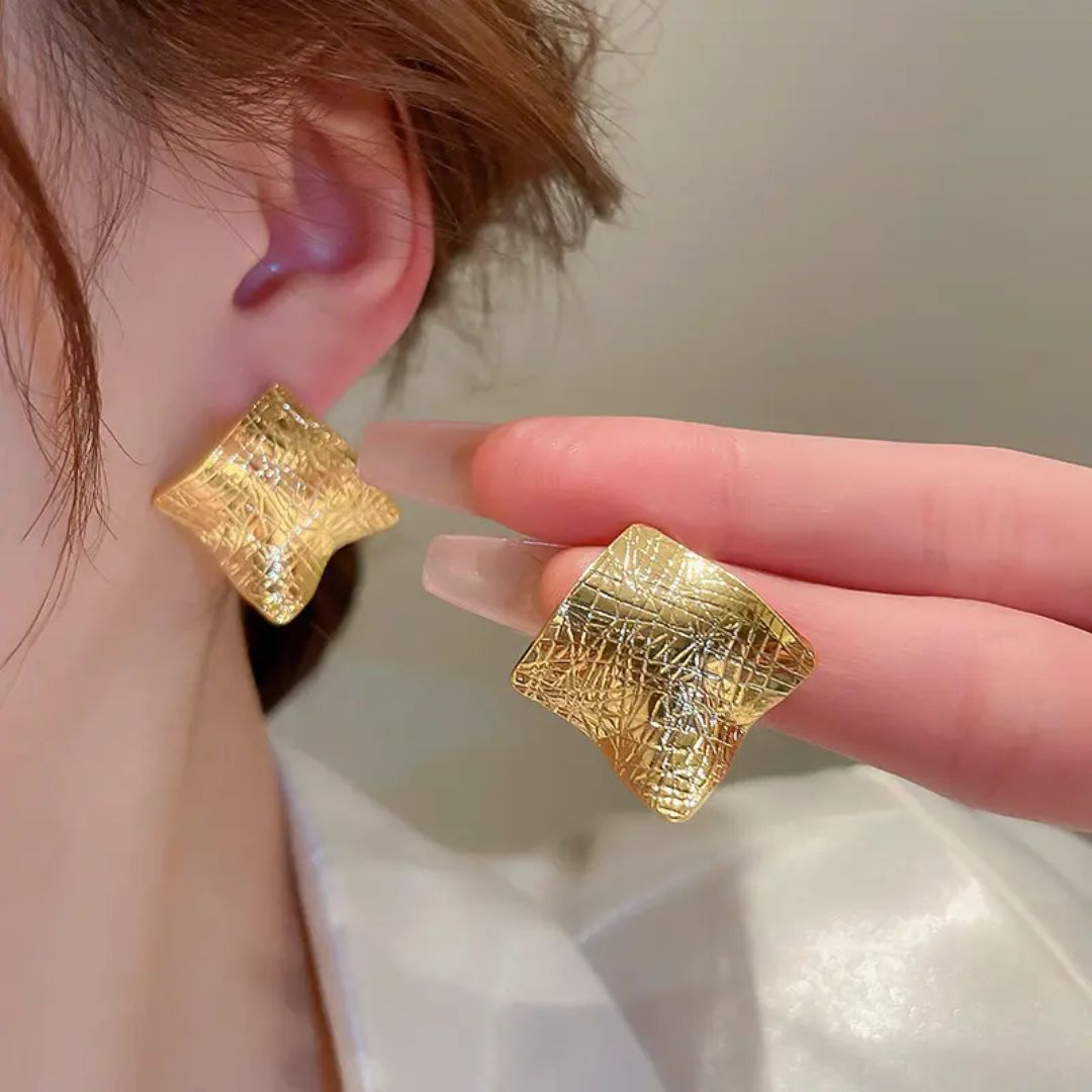 Gilded Wave Studs Earrings