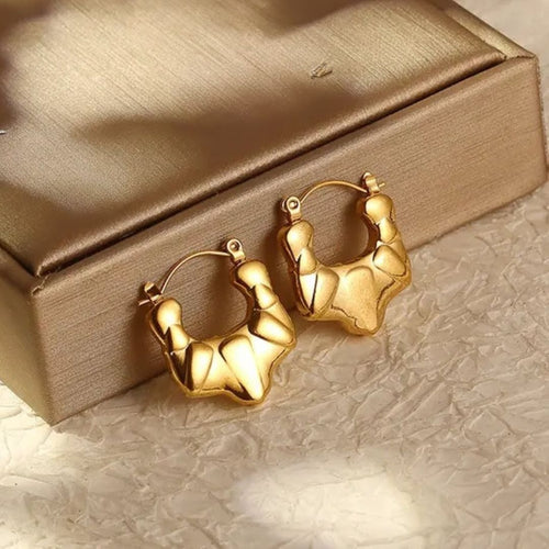 Chunky Gold Hoops Earrings